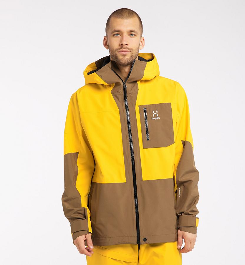 Haglöfs Mens Lumi Hiking Jacket Yellow Brown New Zealand 34907JXRC